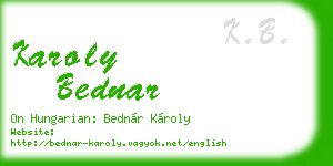 karoly bednar business card