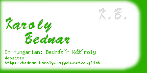 karoly bednar business card